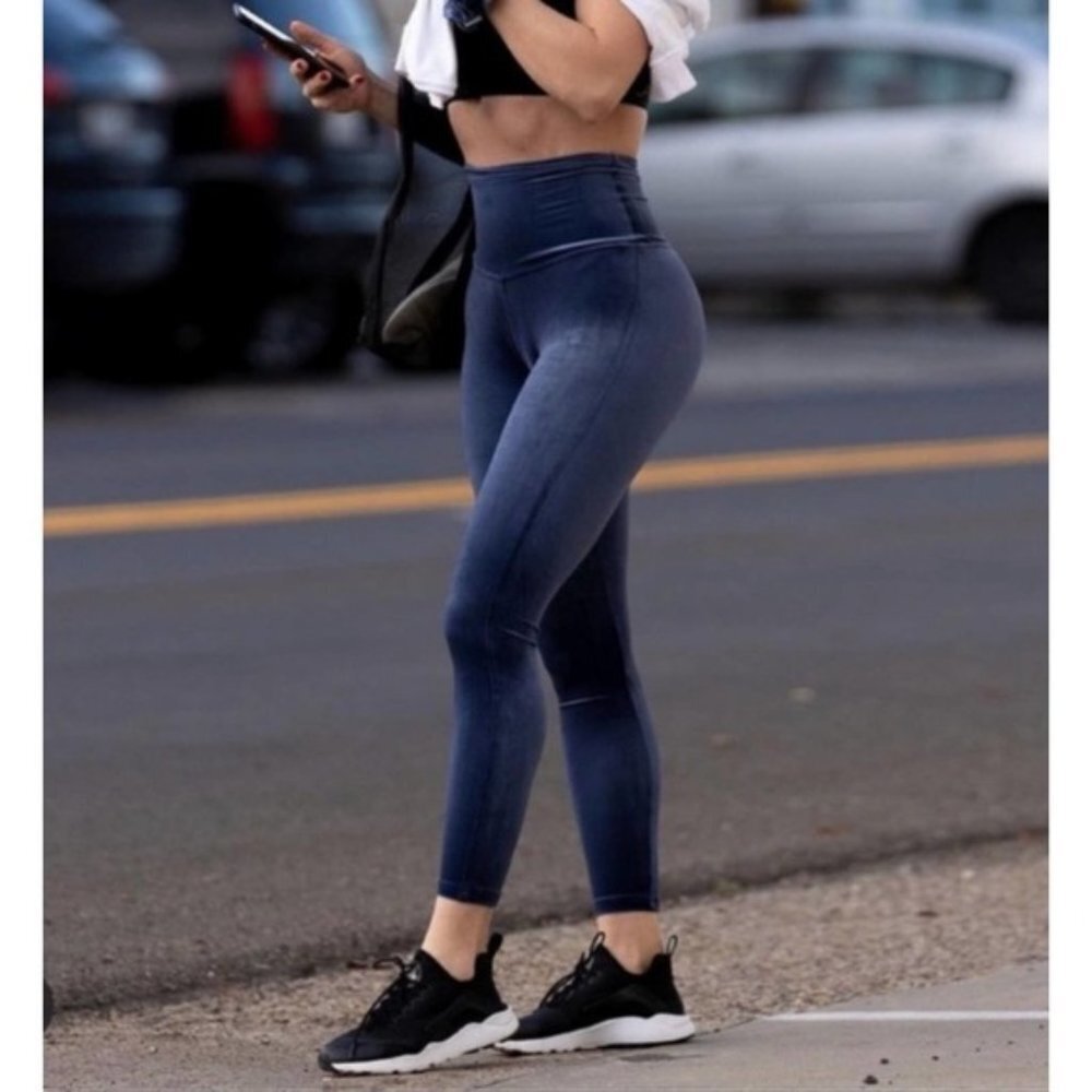 SHEFIT New Midnight Velvet Leggings SOFT Nwt Blue Gray Light Compression